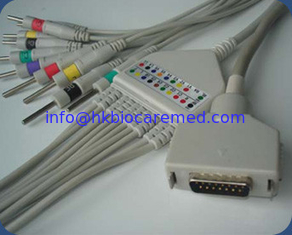 Chine Fukuda Denshi 10 mène le câble d'électrocardiogramme avec le type extrémité/extrémité de banane, le CEI FX-101 de vacarme fournisseur